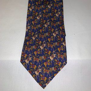 Salvatore Ferragamo Mens Tie Slik Blue Horses
